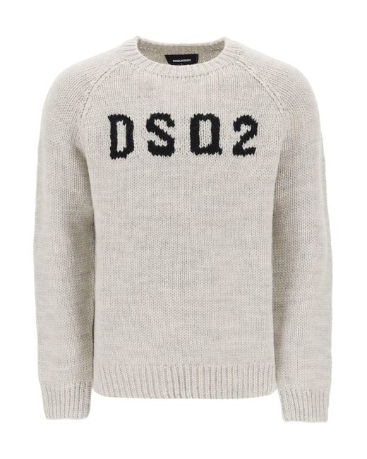 DSquared² Dsq2 Wollpullover in Gray für Herren