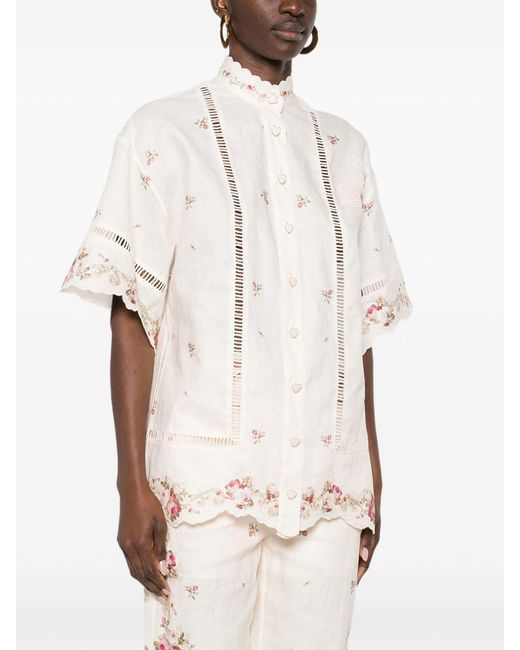 Zimmermann White Patience Linen Shirt