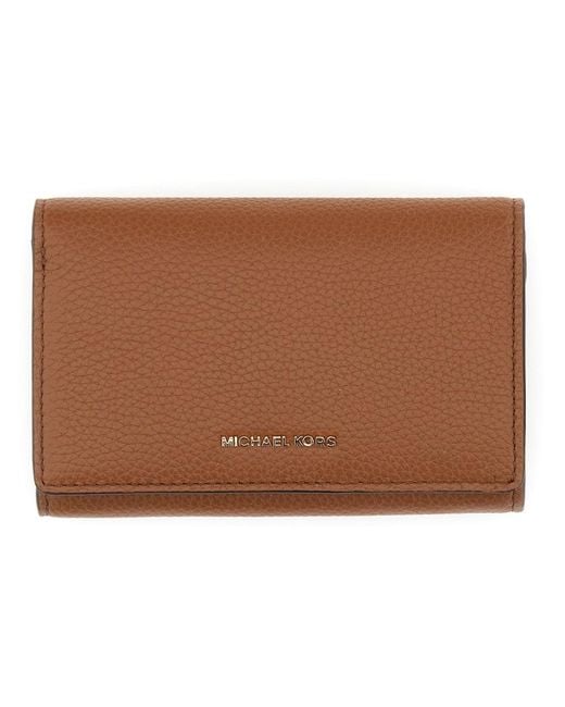Michael Kors Michael Door Michael Kors Lederen Portemonnee in het Brown