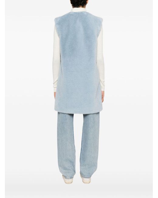 Herno Blue Faux Fur Vest