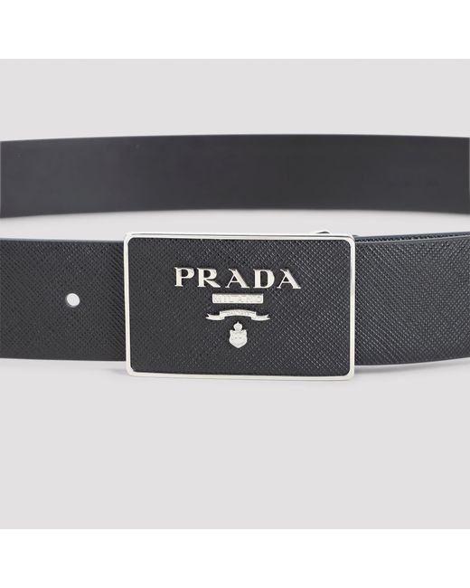 Prada Saffiano Ledergürtel in Black für Herren