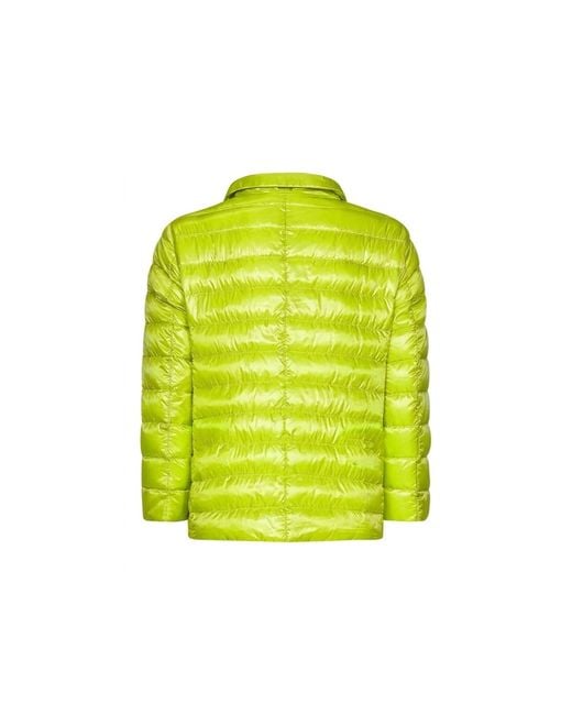 Herno Yellow Crop-Sleeve Down Jacket