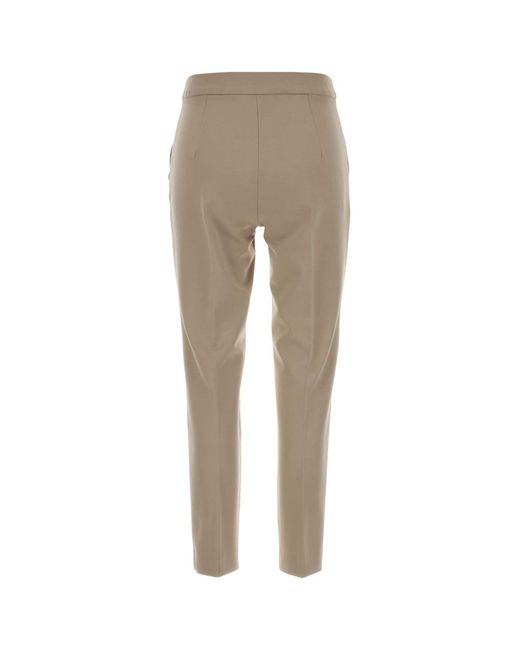 Max Mara Natural Beige Stretch Viscose Blend Pegno Pant