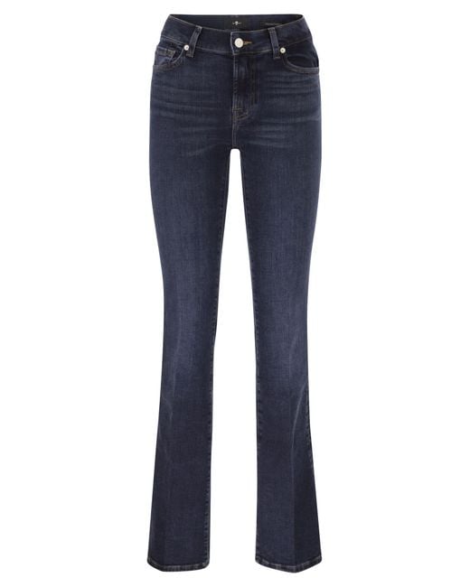 7 For All Mankind Blue Slim Illusion Bootcut Stretch Denim