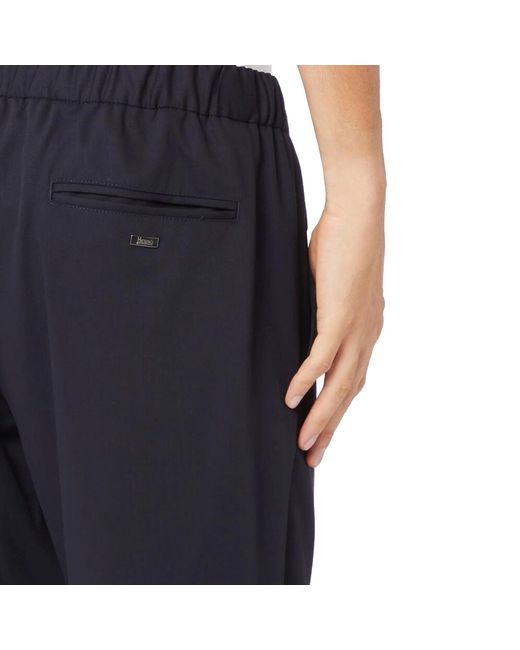 Herno Blue Casual Wool Pants for men