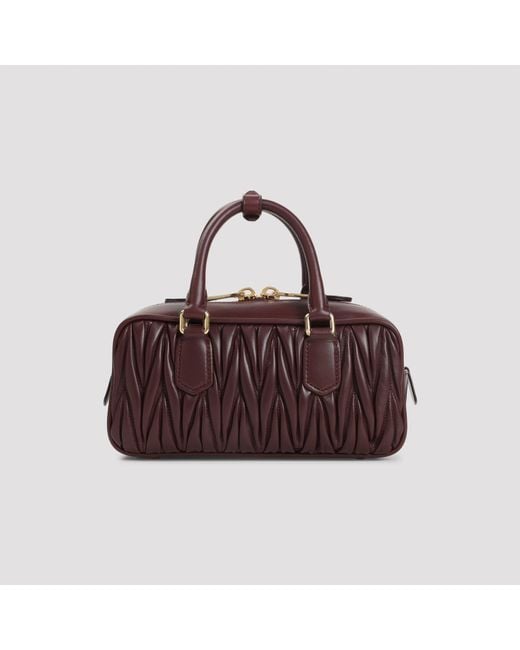Miu Miu Brown Lamb Leather Handbag