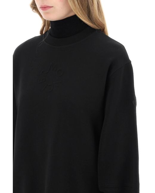 Crewneck Sweatshirt con emb di Moncler in Black