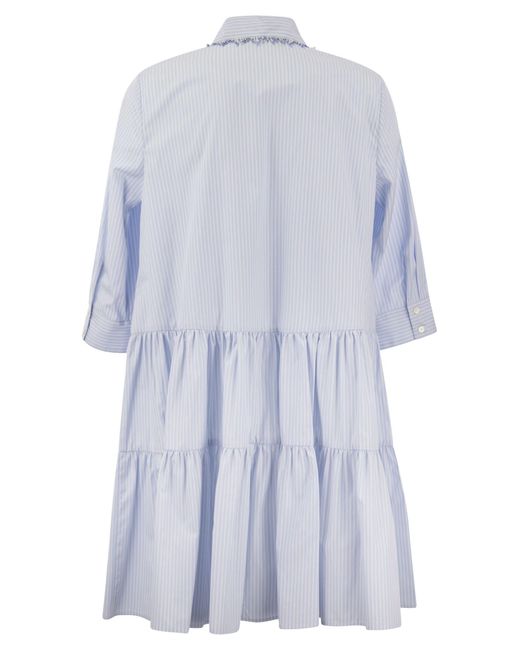 Fabiana Filippi Organic Cotton Chemise Dress in het Blue