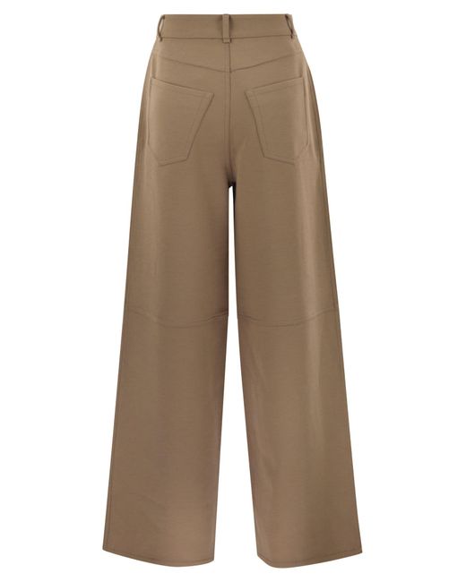 Max Mara Natural Merlot Jersey Trousers