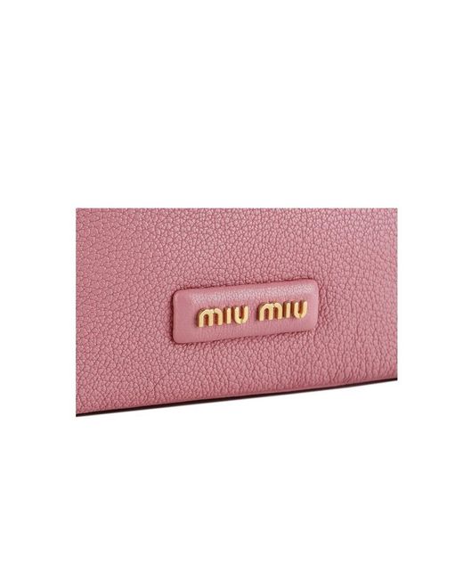 Miu Miu Pink Spirit Logo Patch Bag