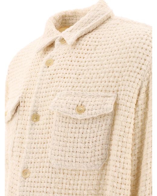 Camicia "HomeSpun Summer Tweed" di Auralee in Natural da Uomo