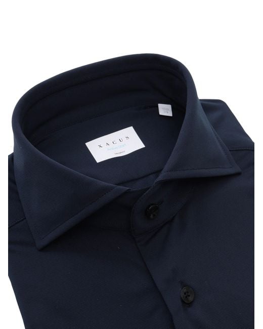 Xacus Blue Shirt Polyamide Elastane for men
