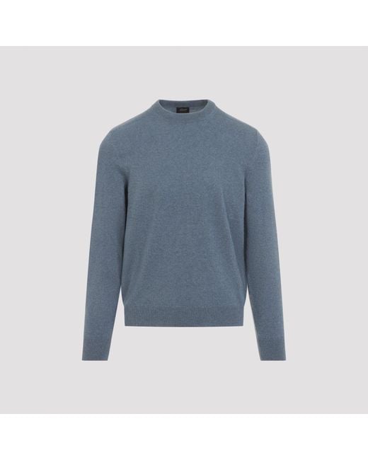 Brioni Blue Luxury Cashmere Pullover Sweater For for men