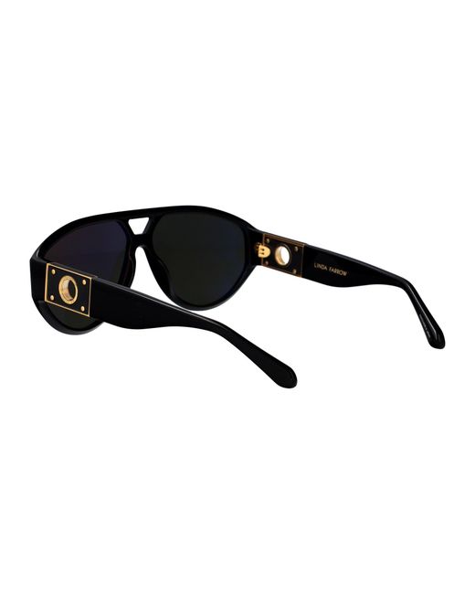 Linda Farrow Black Acetate Sunglasses
