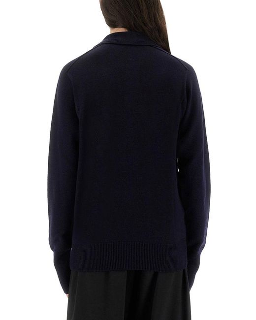 Studio Nicholson Blue "Inverness" Shirt With Polo Collar