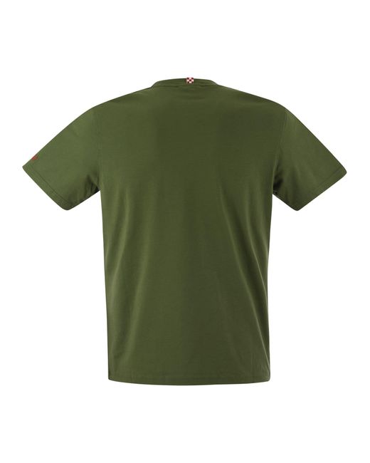 Mc2 Saint Barth T -shirt Met Borstafdruk in het Green