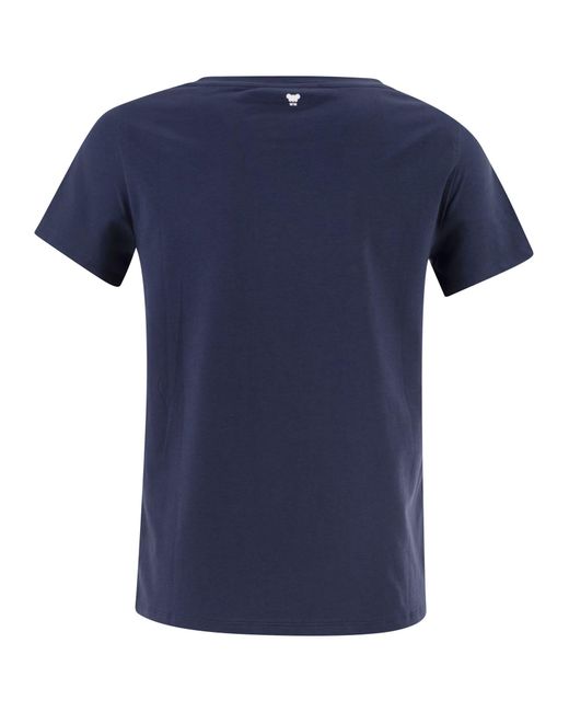 Weekend by Maxmara Blue Wkdmultif Basic Stretch Jersey T Shirt