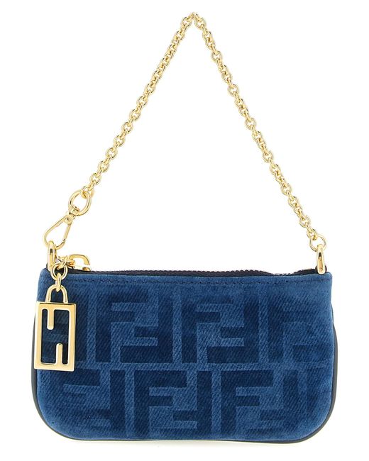 Fendi Blue Ff Mini-Jeanstasche