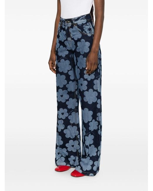 ALESSANDRO ENRIQUEZ Blue Printed Denim Jeans