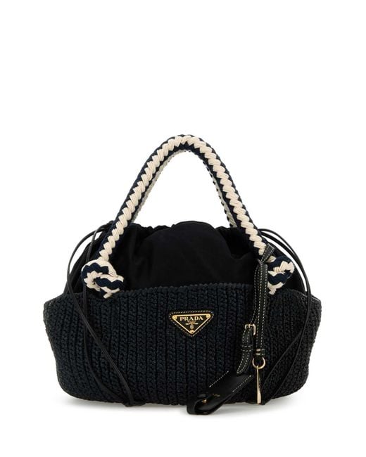 Prada Black Raffia Small Handbag