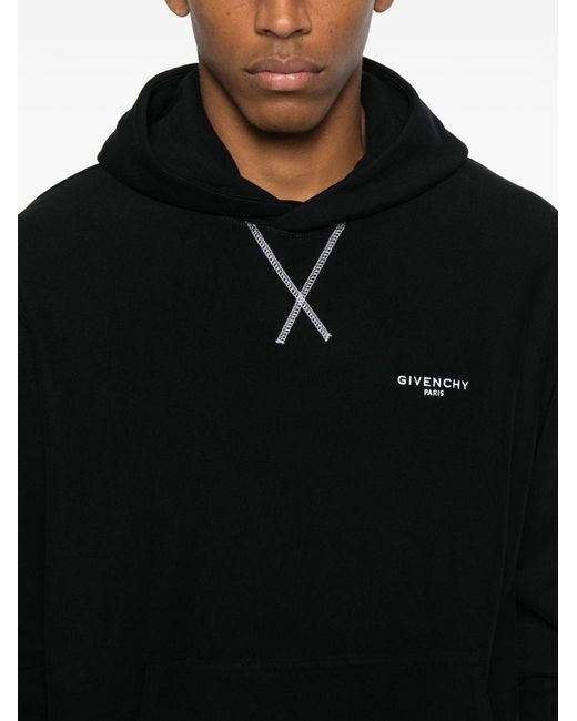 Givenchy Black Logo Cotton Hoodie for men