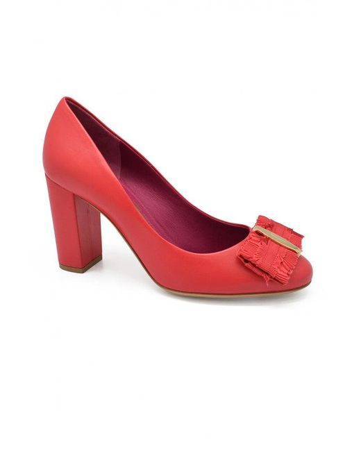 Ferragamo Red Elinda Pumps