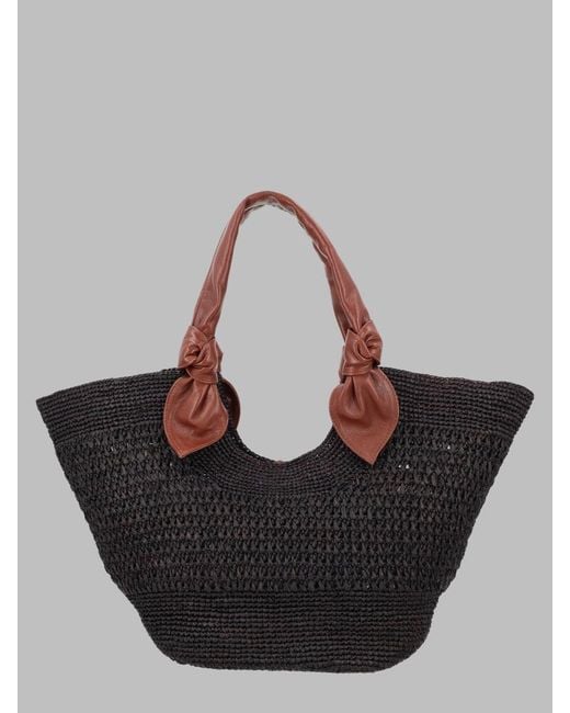 Hereu Black Handbag Woven Raffia