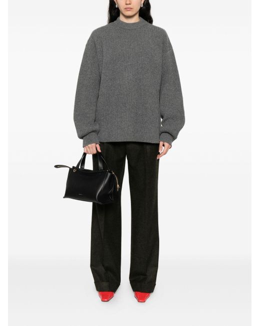 Jil Sander Gray Grauer Seide & Nylon Pullover