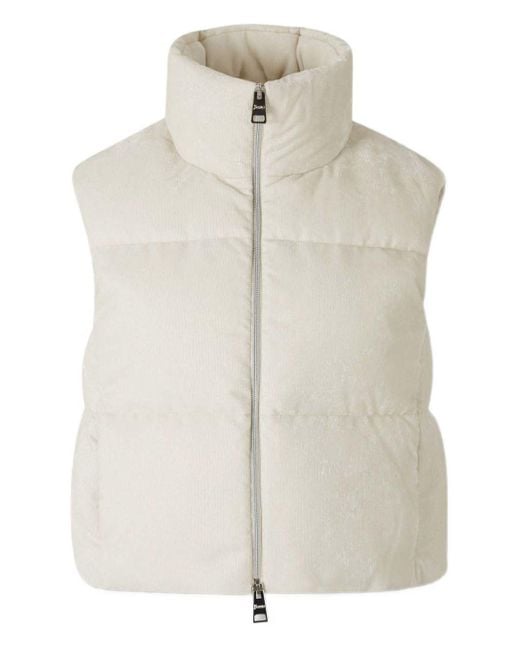 Gilet Trapuntato A Collo Alto di Herno in White