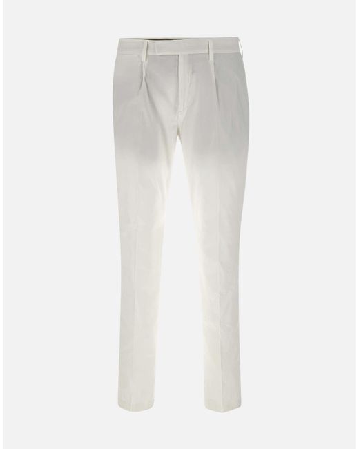 Devore Weiße Stretch-Slim-Hose in White für Herren