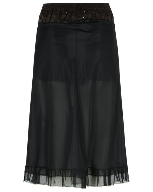 Falda de poliéster negro de Maison Margiela de color Black