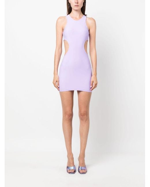 Reina Olga Purple Cut-Out Detail Short Dress