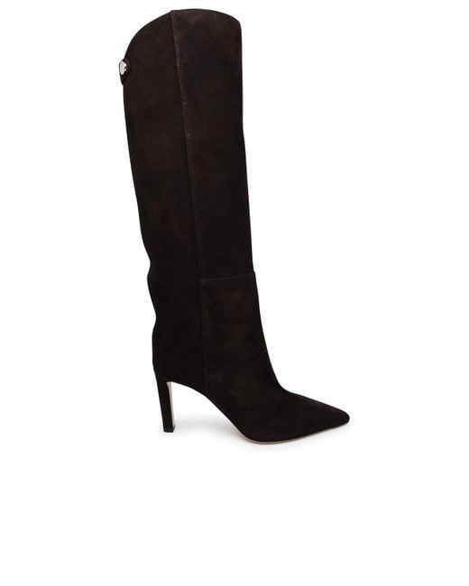 Jimmy Choo Black Alizze Coffee Suede Boots