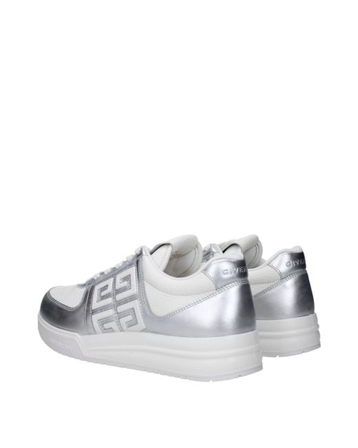 Givenchy White Sneakers Uomo Pelle Bianco/Argento for men