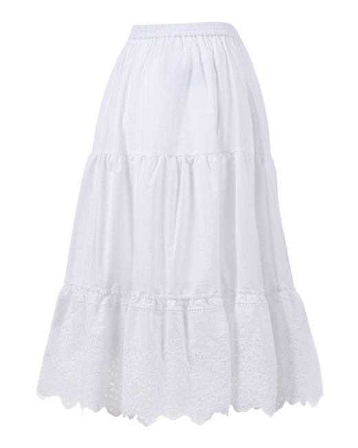 Ermanno Scervino White Gonna Lunga Sangallo Pope