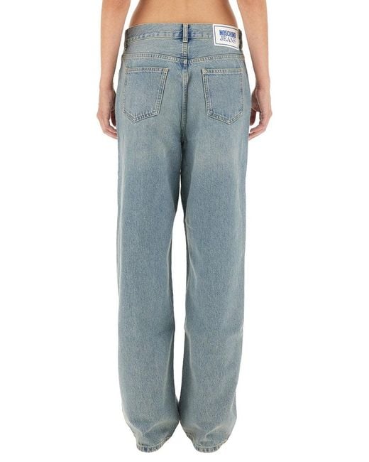 Moschino Blue Relaxed Wide-Leg Denim Pants