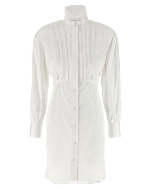 Alexander McQueen White Tuxedo Chemisier Dress