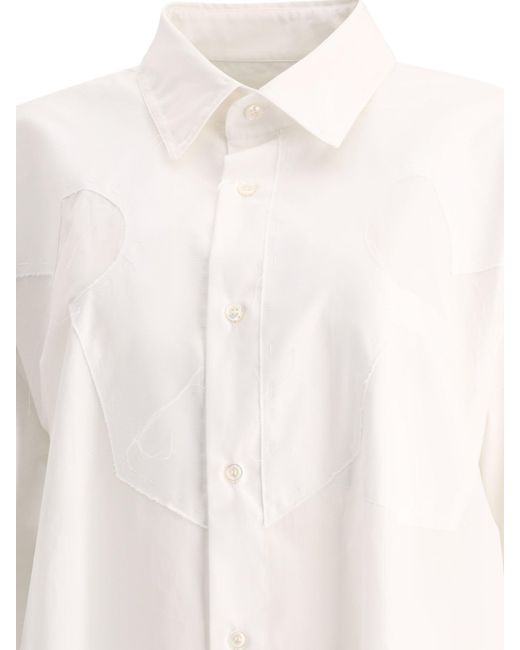 Maison Margiela Cotton Poplin Shirt -jurk in het White