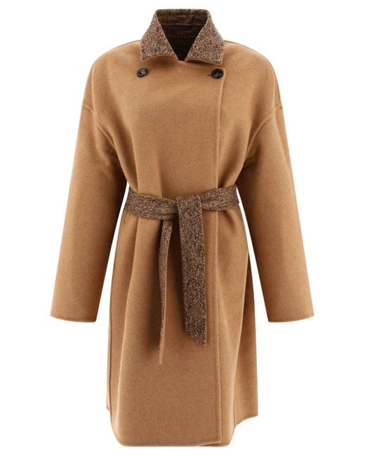 Evelin Camel reversible y abrigo de lana Max Mara Atelier de color Brown