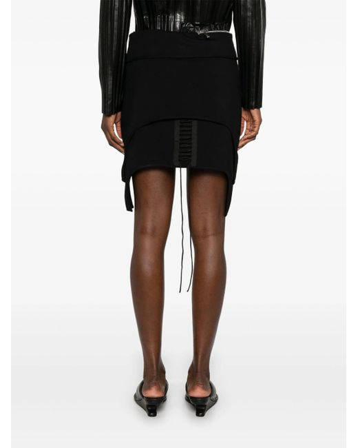 Helmut Lang Mini-Rok Met Veters in het Black
