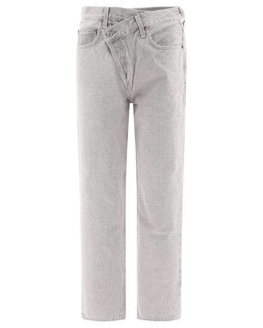 Agolde Gray "Criss Cross" Jeans