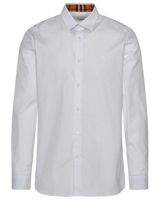 Camicia Sherfield in cotone bianco di Burberry in White