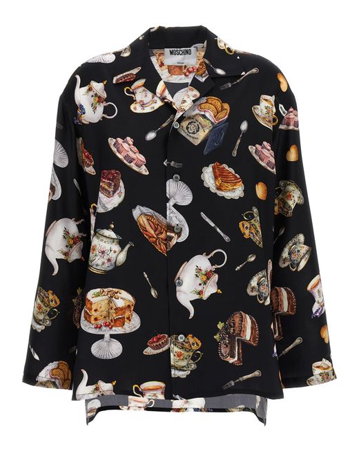 Moschino Black 'Tea Time' Print Shirt