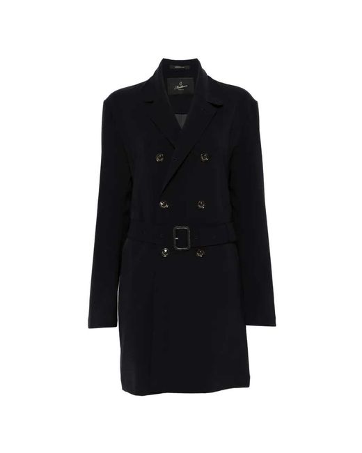 Montecore Black Double-Breasted Coat With Belt for men