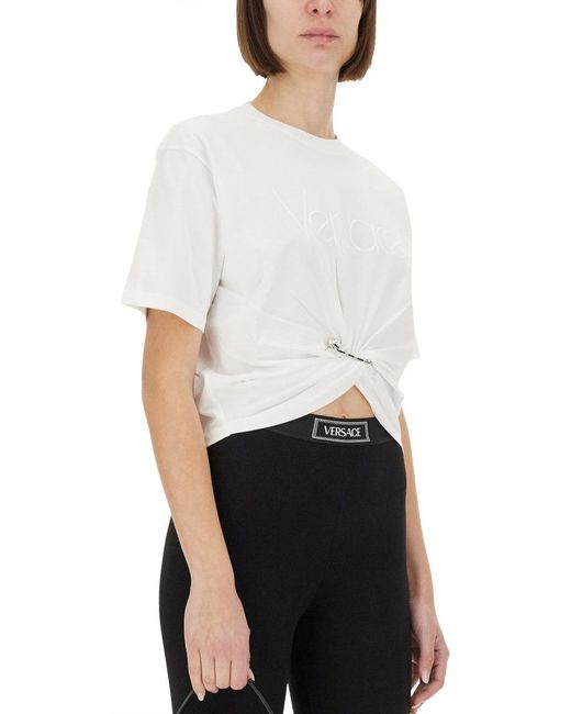 Versace White "1978 Re Edition Safety Pin" T Shirt for men