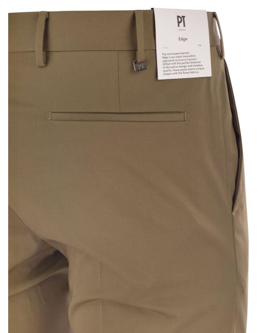 PT Torino Dieci Stretch Baumwollhose in Natural für Herren