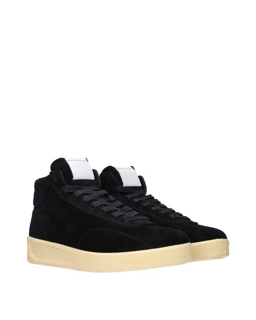 Jil Sander Blue Sneakers Suede