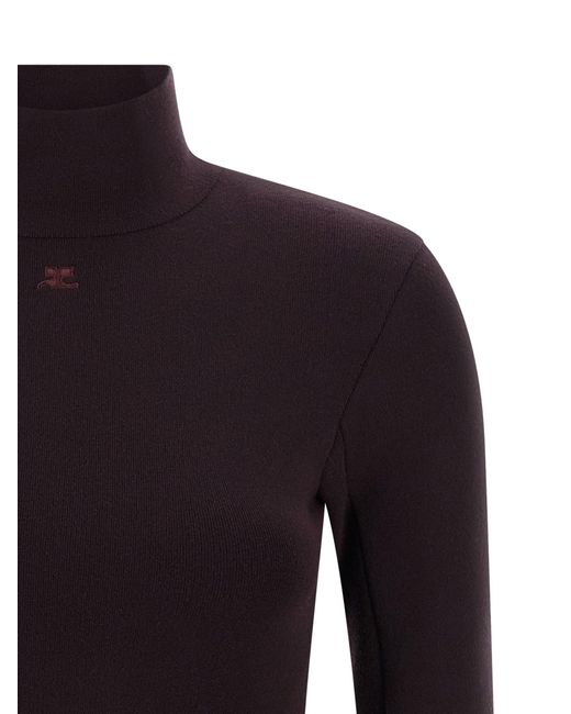 Courreges Blue Interlock Viscose Sweater