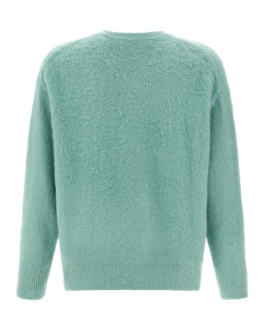 Roberto Collina Green Shearling Cotton Sweater for men