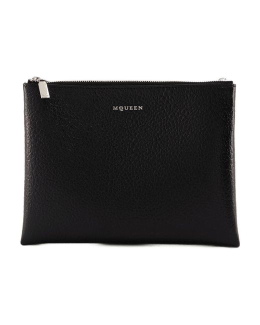 Alexander McQueen Cross Bar Clutch Alexander Mc Queen Leather Black/silver